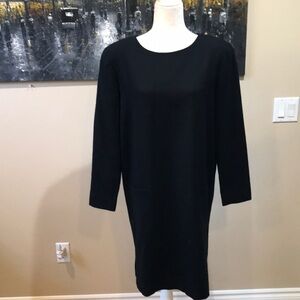 Vintage Jones New York 100% Wool Dress Lined w/ Shoulder Pads Long Sleeves-12